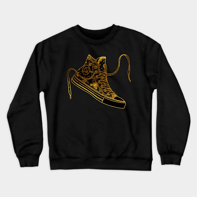 Sagittarius high tops - Gold Crewneck Sweatshirt by MickeyEdwards